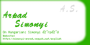 arpad simonyi business card